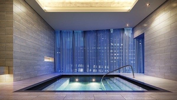 Interior, Pool, Recessed Lighting, Stone Walls, Wooden Walls