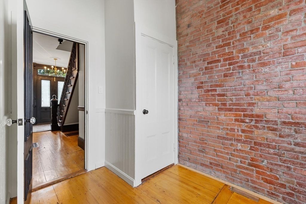 Empty room, Interior, Stone Walls, Wood Texture Flooring