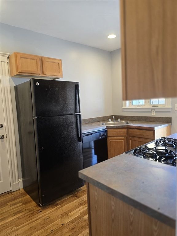 Interior, Kitchen, Recessed Lighting, Wood Texture Flooring