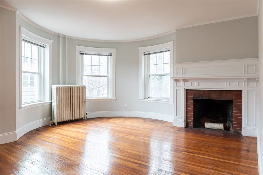 Empty room, Fireplace, Interior, Wood Texture Flooring