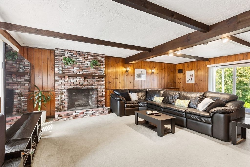 Fireplace, Interior, Living room, Stone Walls, Wooden Beams, Wooden Walls