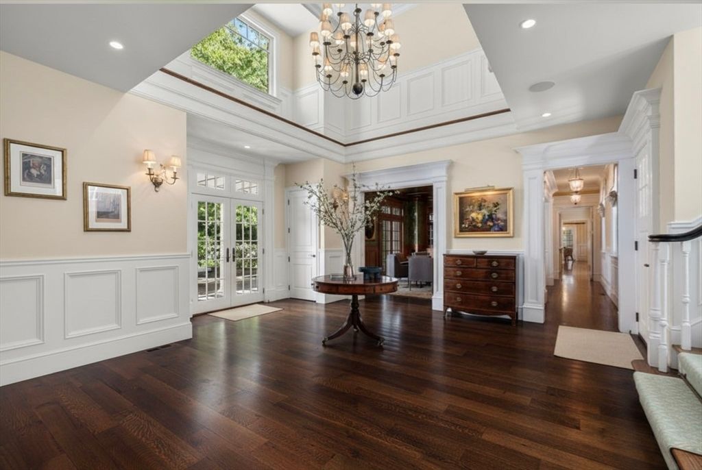 Chandelier, Interior, Recessed Lighting, Wood Texture Flooring