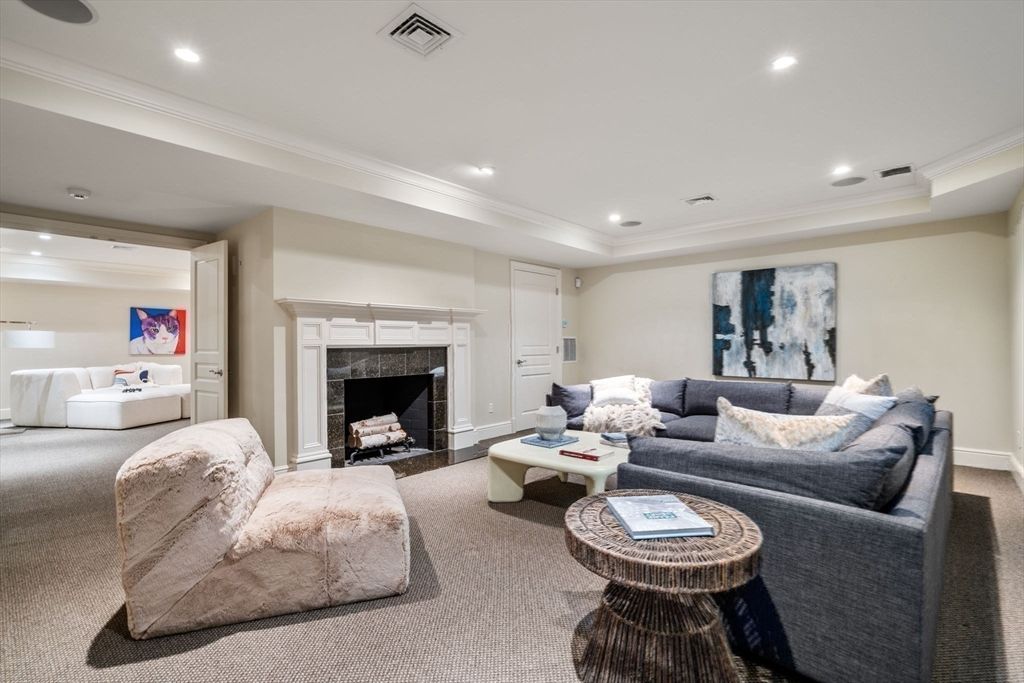 Fireplace, Interior, Living room, Recessed Lighting