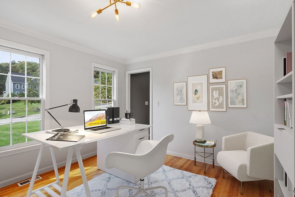 Home Office, Interior, Wood Texture Flooring