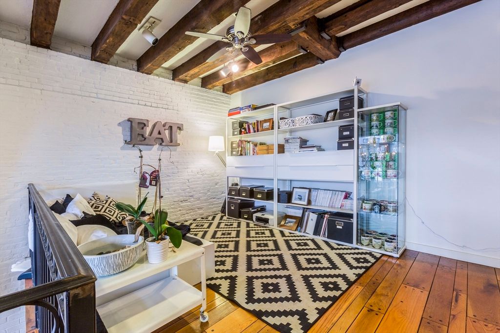 Interior, Stone Walls, Wooden Beams, Wood Texture Flooring