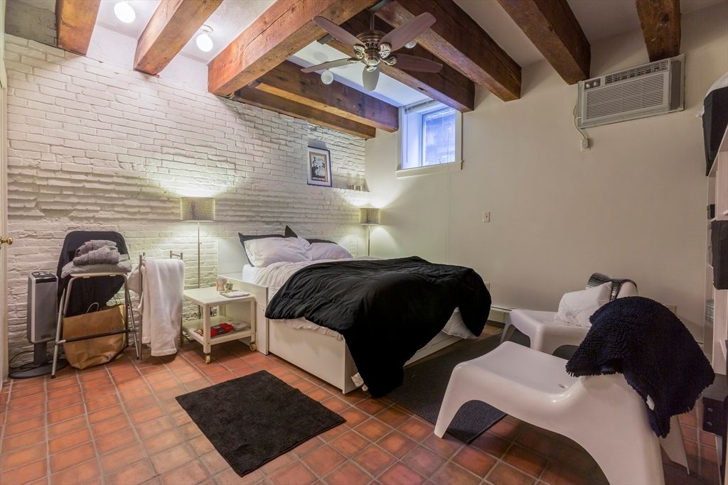 Bedroom, Interior, Stone Walls, Wooden Beams