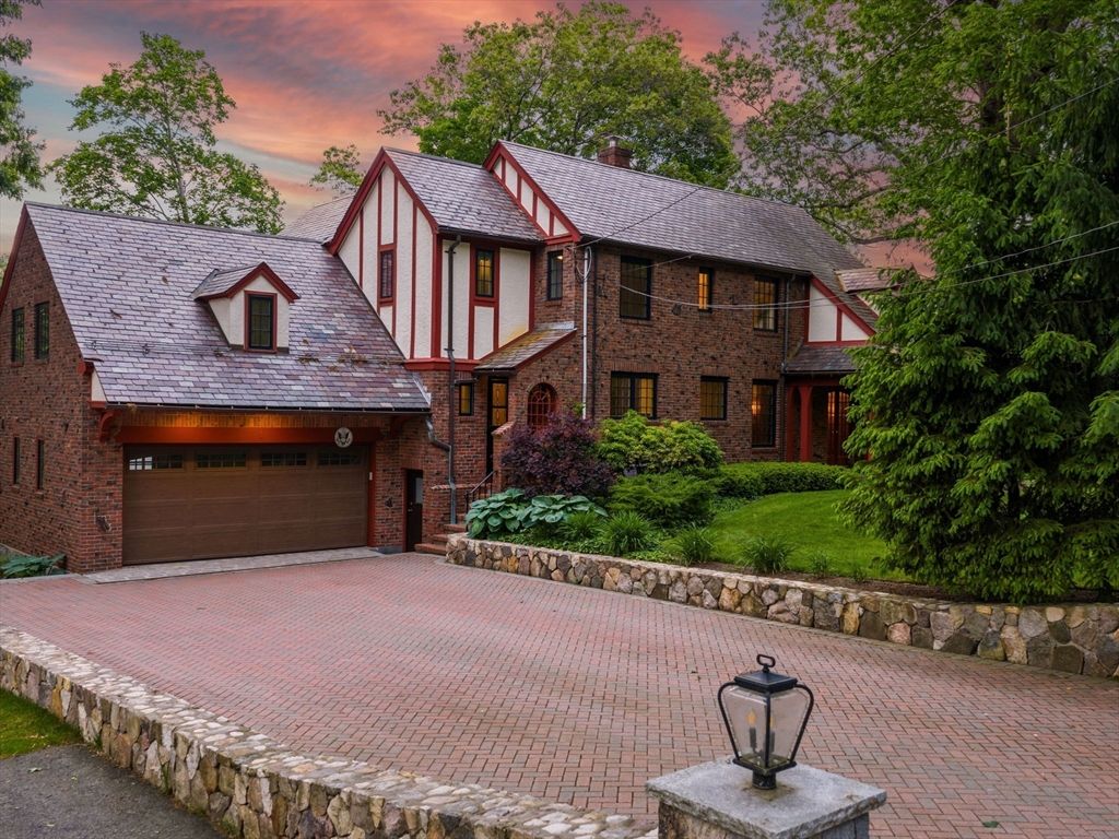 Attached, Exterior, Facade, Brick Facade, Tudor Revival