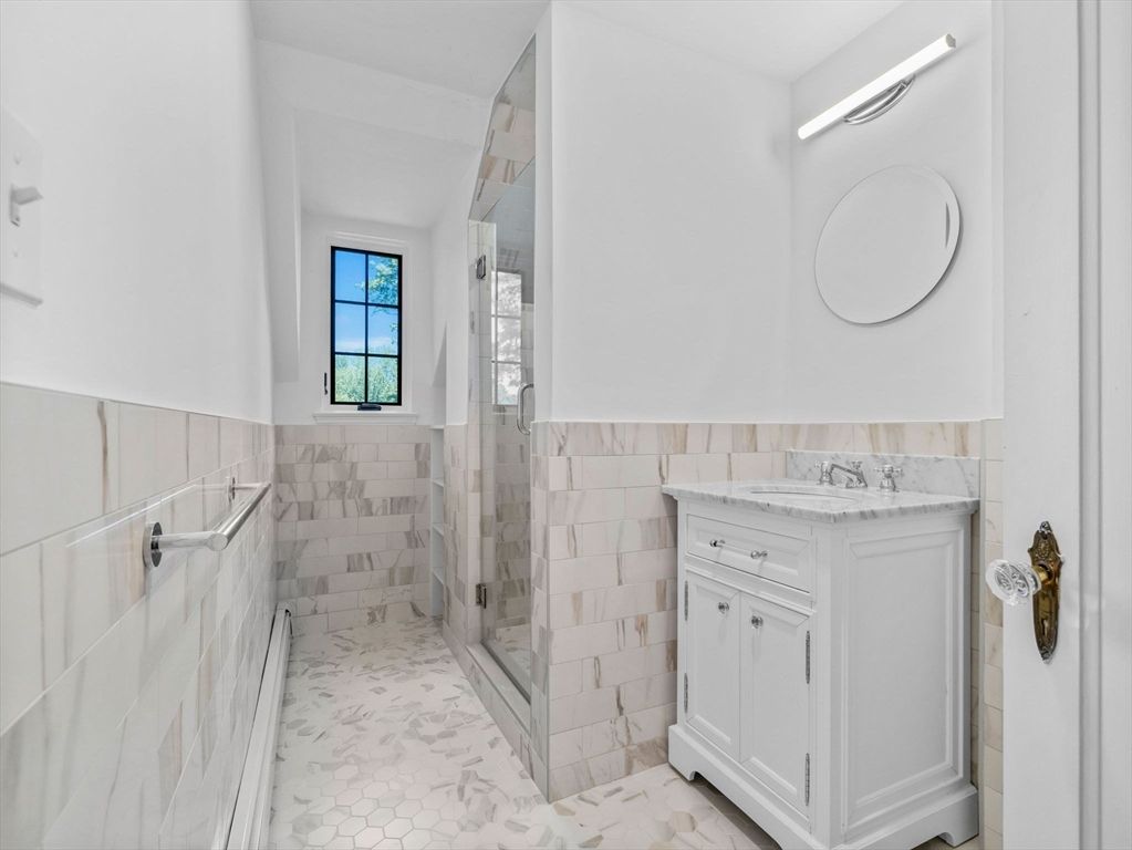 Bathroom, Glass Shower, Interior, Marble