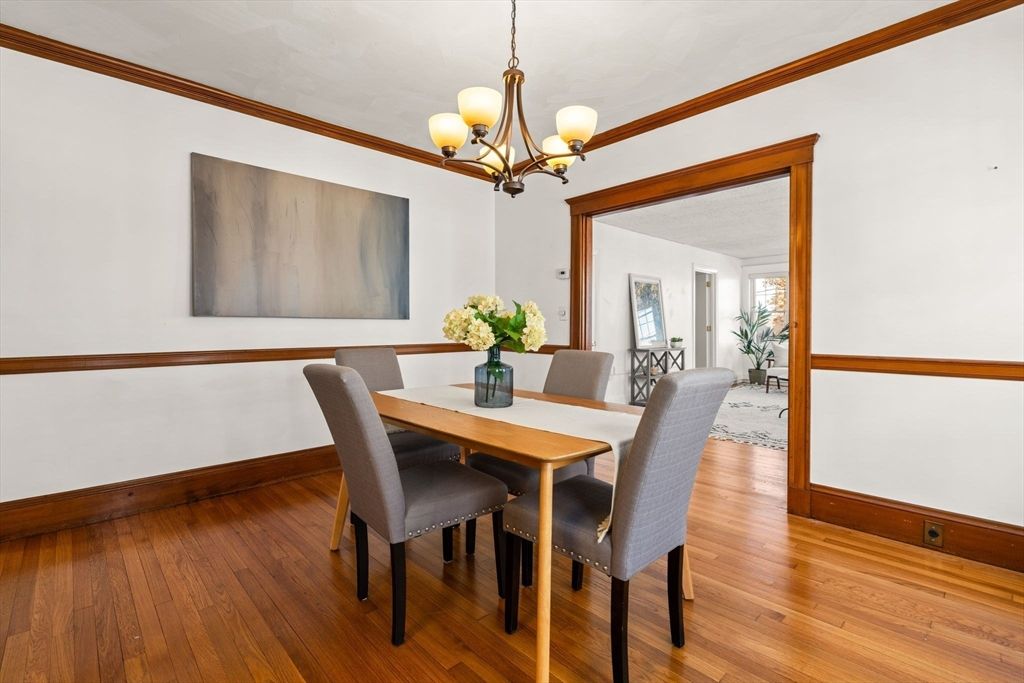 Chandelier, Dining room, Interior, Wood Texture Flooring