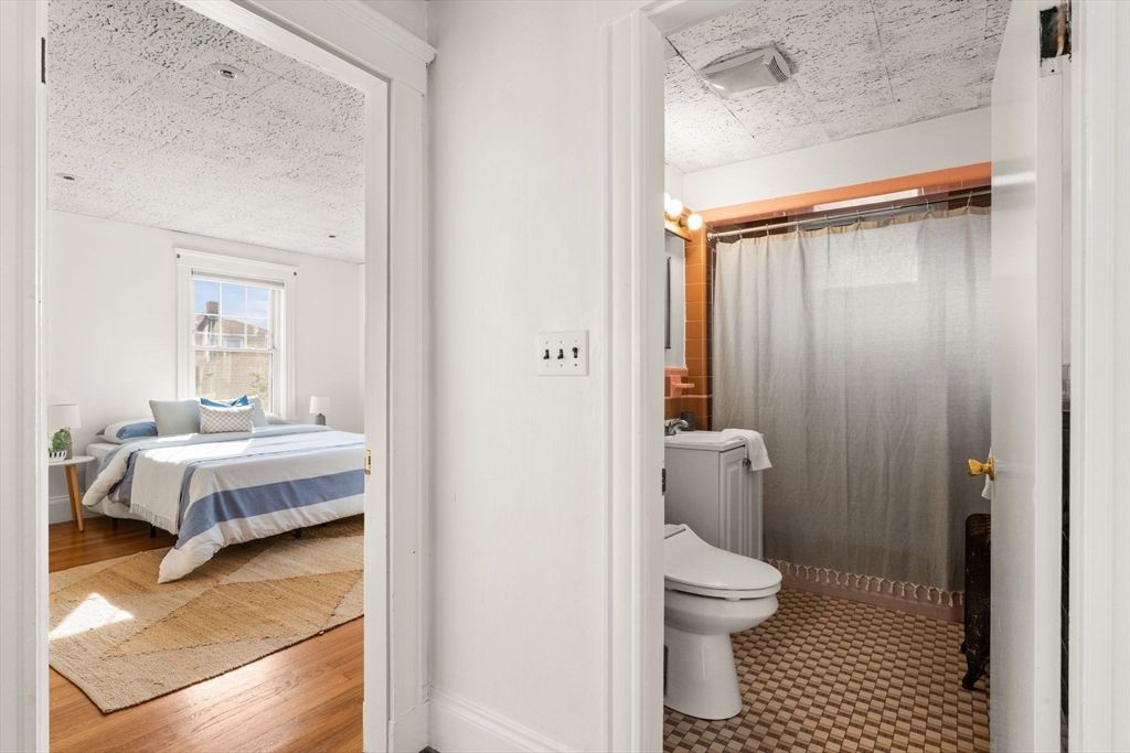 Bathroom, Bedroom, Glass Shower, Interior, Wood Texture Flooring