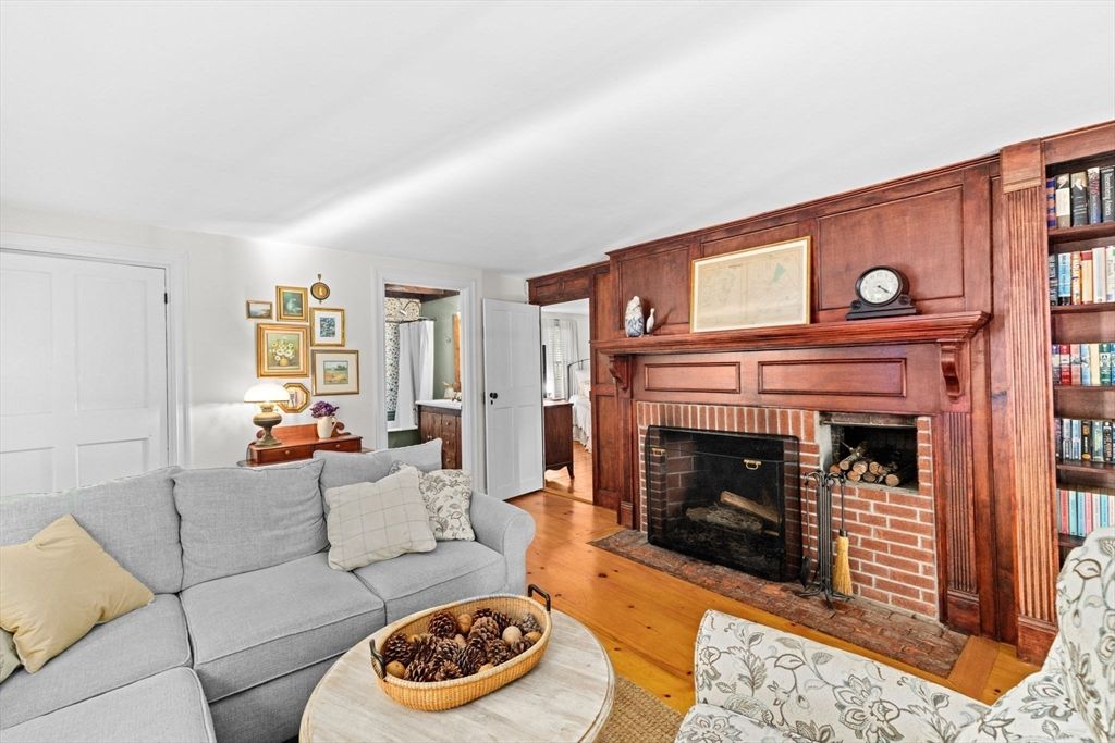 Fireplace, Interior, Living room, Wood Texture Flooring, Wooden Walls