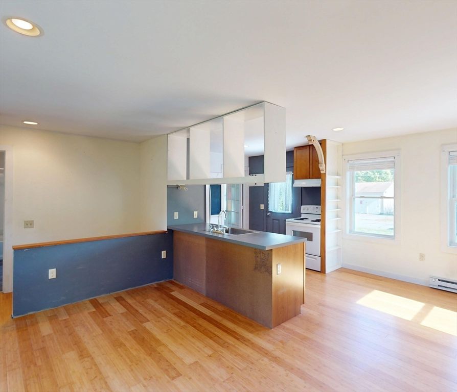 Interior, Kitchen, Recessed Lighting, Wood Texture Flooring