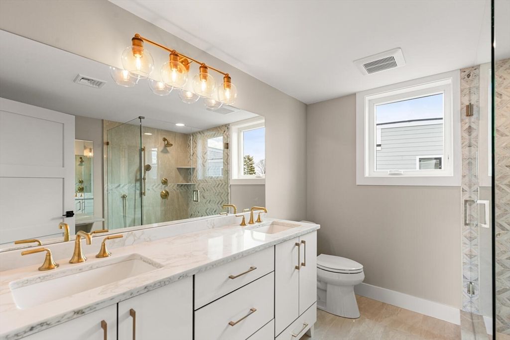 Bathroom, Dual Sink Vanities, Glass Shower, Interior