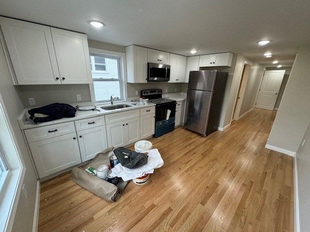Interior, Kitchen, Recessed Lighting, Wood Texture Flooring