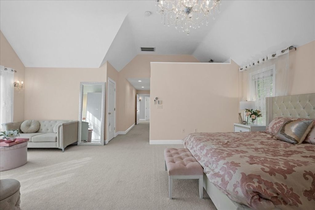 Bedroom, Chandelier, Interior, Recessed Lighting