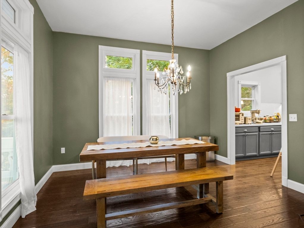 Chandelier, Dining room, Interior, Wood Texture Flooring