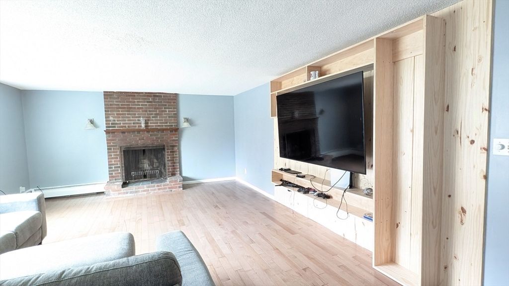 Fireplace, Interior, Wood Texture Flooring