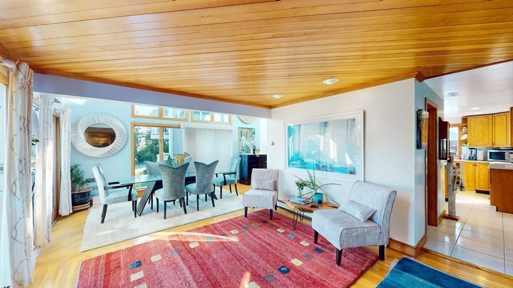 Dining room, Interior, Kitchen, Recessed Lighting, Wooden Ceilings