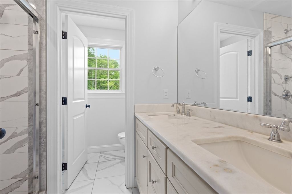 Bathroom, Dual Sink Vanities, Interior, Marble, Marble Walls
