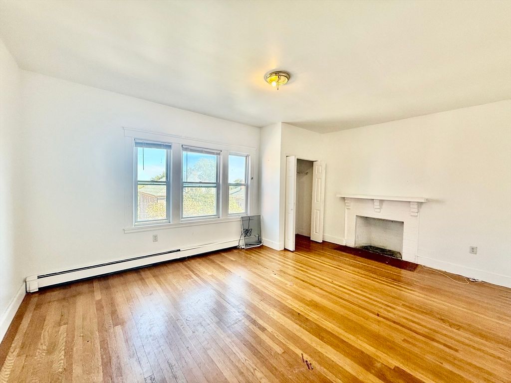 Empty room, Fireplace, Interior, Wood Texture Flooring