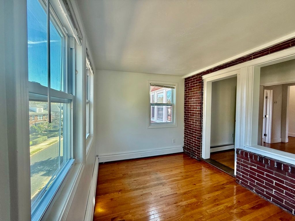 Empty room, Interior, Stone Walls, Wood Texture Flooring