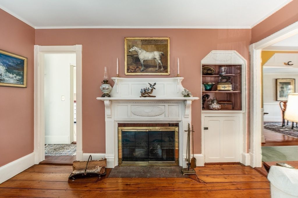 Fireplace, Interior, Wood Texture Flooring