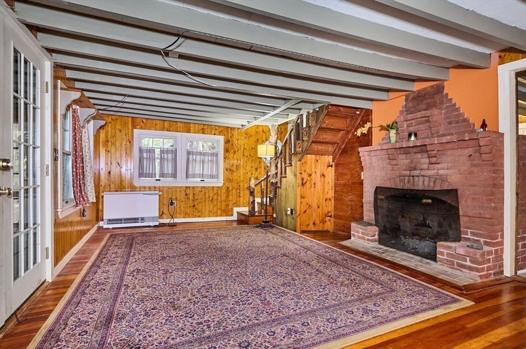 Fireplace, Interior, Wooden Beams, Wood Texture Flooring, Wooden Walls