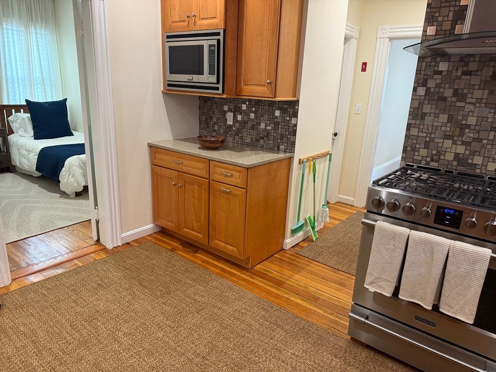 Interior, Kitchen, Stainless Steel Appliances, Wood Texture Flooring