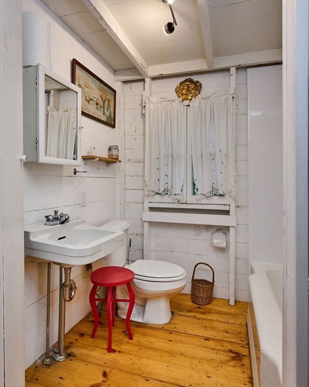 Bathroom, Interior, Wood Texture Flooring