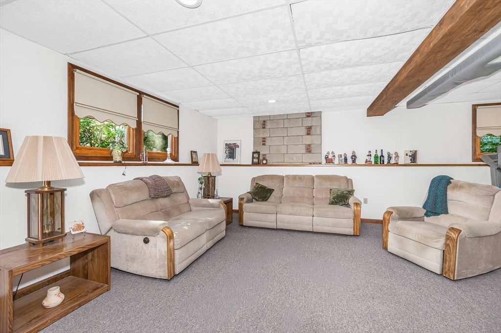 Interior, Living room, Recessed Lighting, Stone Walls