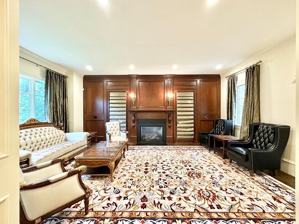 Fireplace, Interior, Recessed Lighting, Wooden Walls