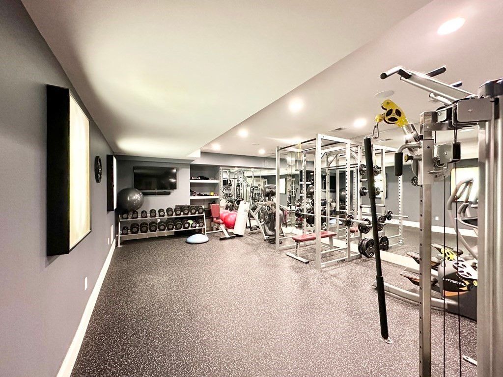 Fitness Equipment, Gym, Interior, Recessed Lighting
