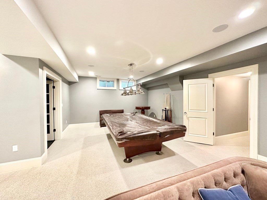 Billiard Table, Game Room, Interior, Pendant Lights, Recessed Lighting
