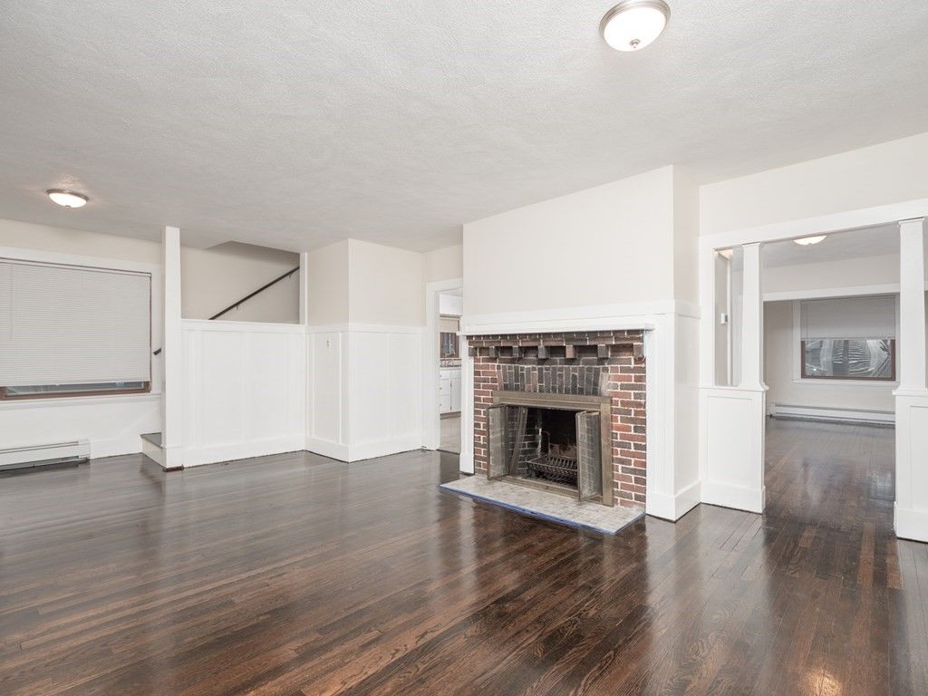 Empty room, Fireplace, Interior, Wood Texture Flooring