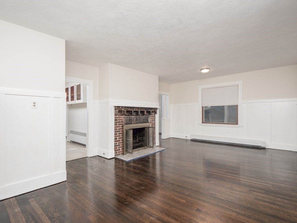 Empty room, Fireplace, Interior, Wood Texture Flooring