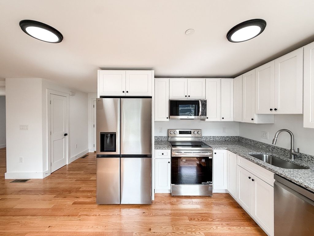 Interior, Kitchen, Stainless Steel Appliances, Wood Texture Flooring