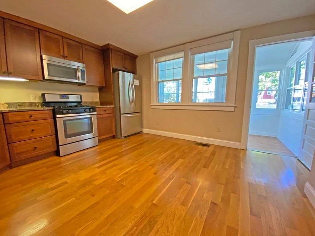 Interior, Kitchen, Stainless Steel Appliances, Wood Texture Flooring