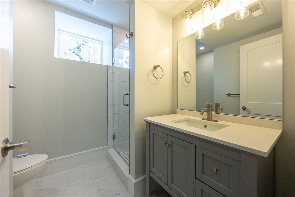 Bathroom, Glass Shower, Interior, Marble