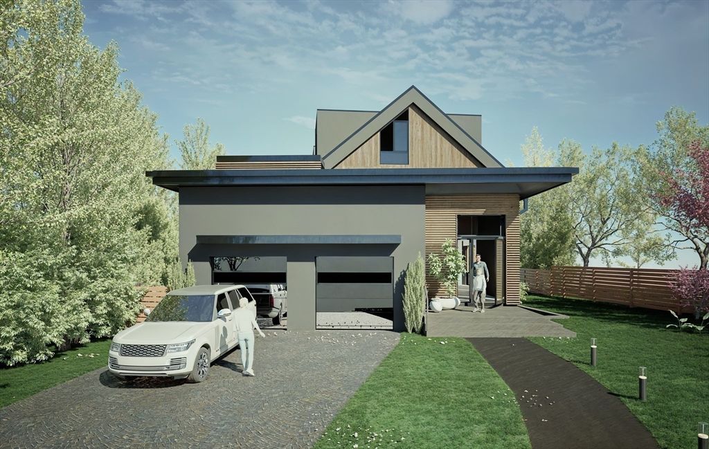 Attached, Exterior, Facade, Modern