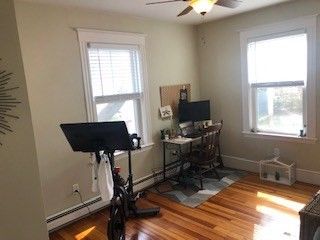 Fitness Equipment, Home Office, Interior, Wood Texture Flooring