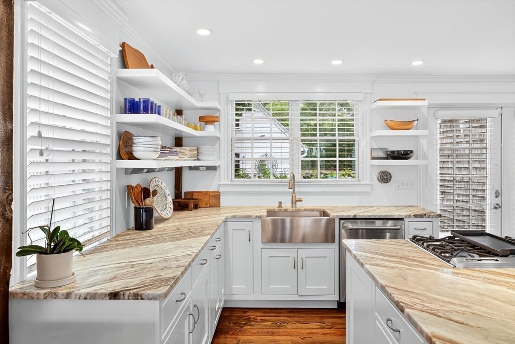 Interior, Kitchen, Recessed Lighting, Wood Texture Flooring