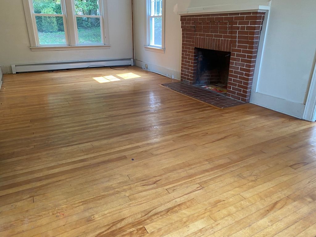 Empty room, Fireplace, Interior, Wood Texture Flooring