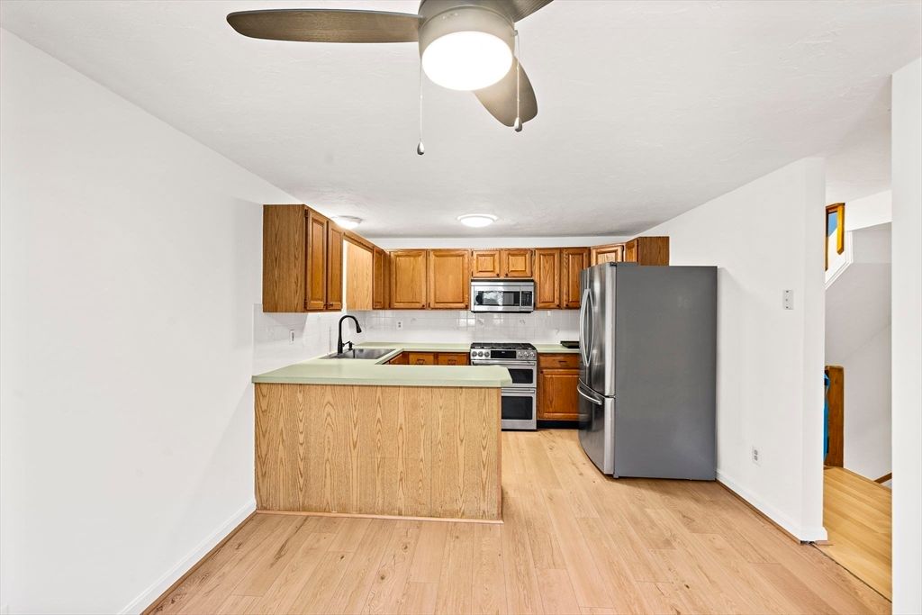 Interior, Kitchen, Stainless Steel Appliances, Wood Texture Flooring