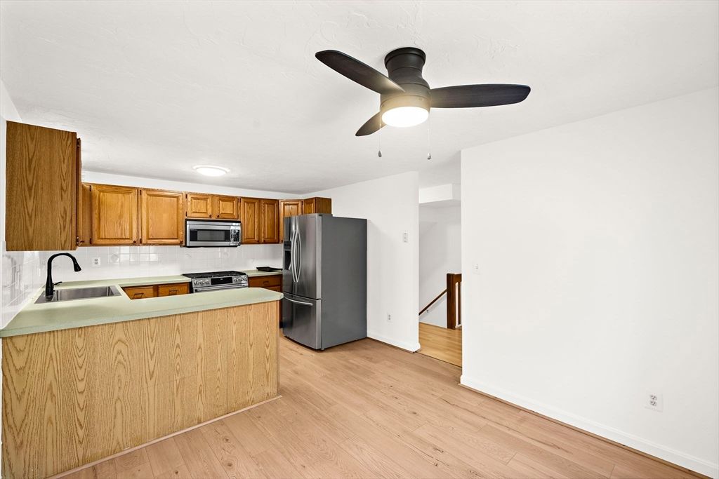 Interior, Kitchen, Stainless Steel Appliances, Wood Texture Flooring