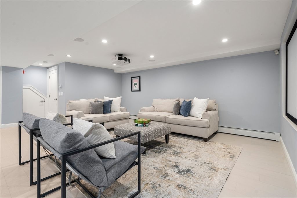 Interior, Living room, Projection Screen, Recessed Lighting