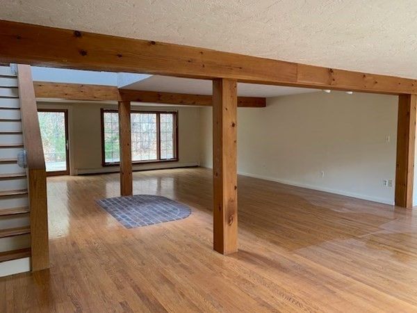 Empty room, Interior, Wooden Beams, Wood Texture Flooring
