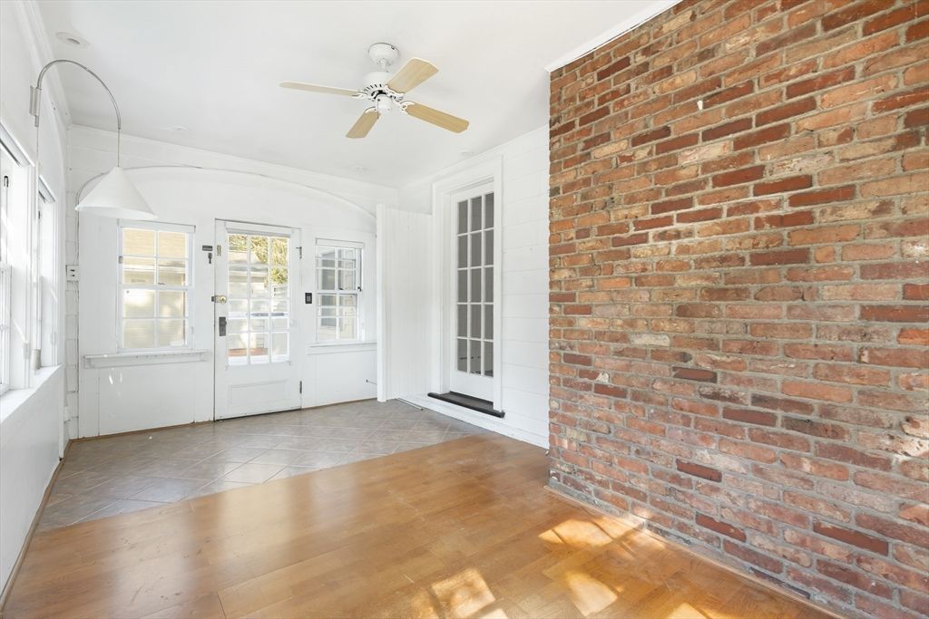 Empty room, Interior, Stone Walls, Wood Texture Flooring