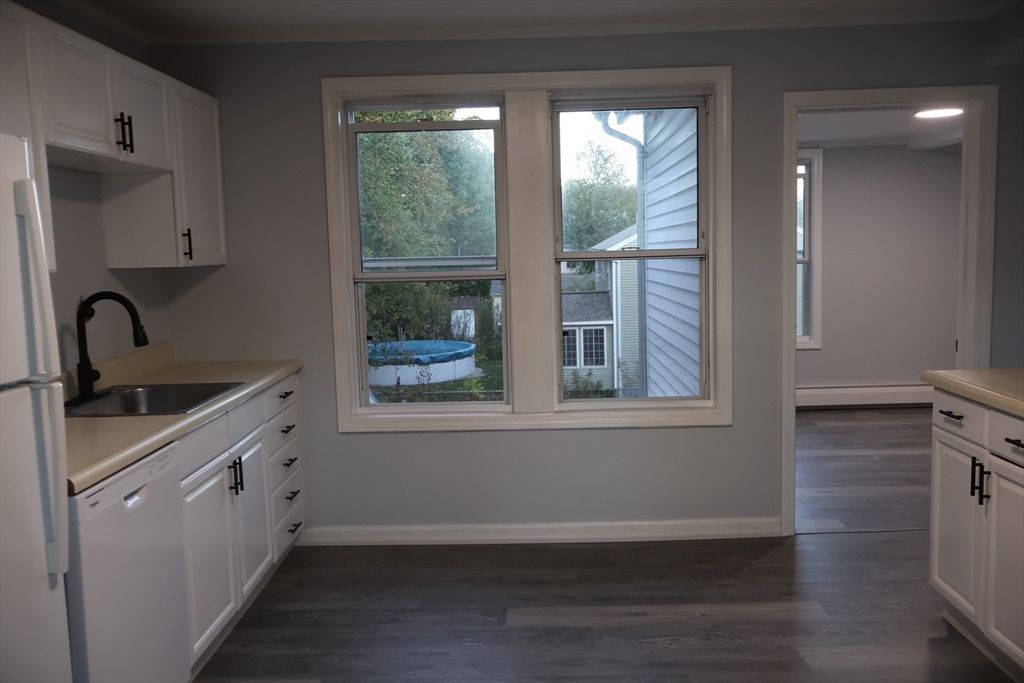 Interior, Kitchen, Recessed Lighting, Wood Texture Flooring
