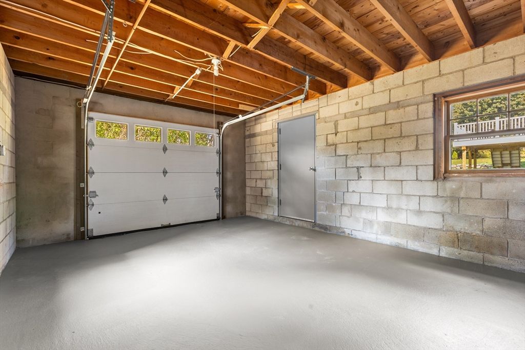 Garage, Interior, Stone Walls, Wooden Beams, Wooden Ceilings