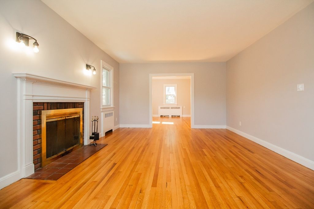 Empty room, Fireplace, Interior, Wood Texture Flooring
